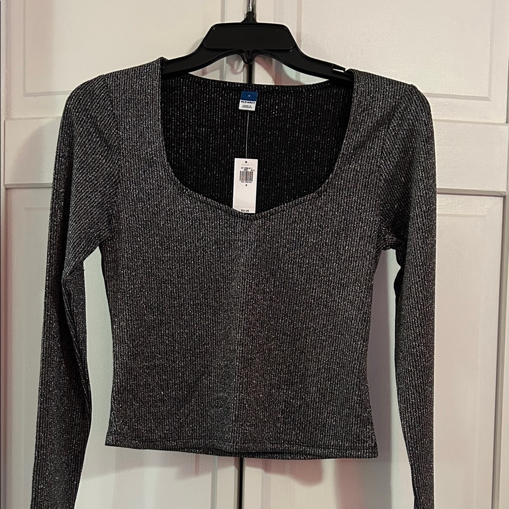 Old Navy Shimmering Black Long Sleeve Top